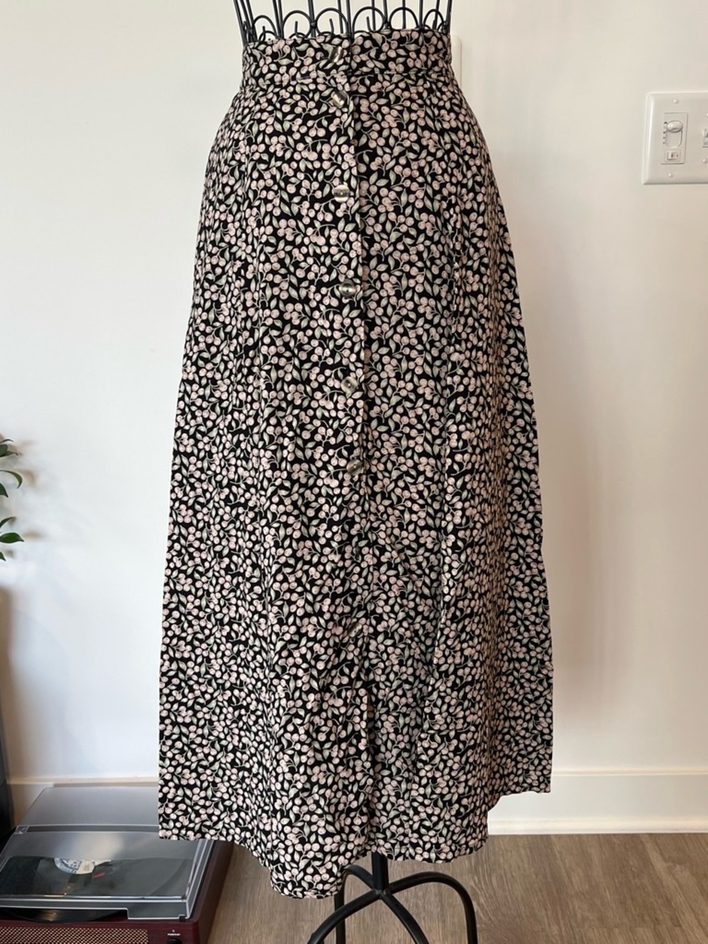 Vintage Bobbie Brooks Button Front Maxi Skirt